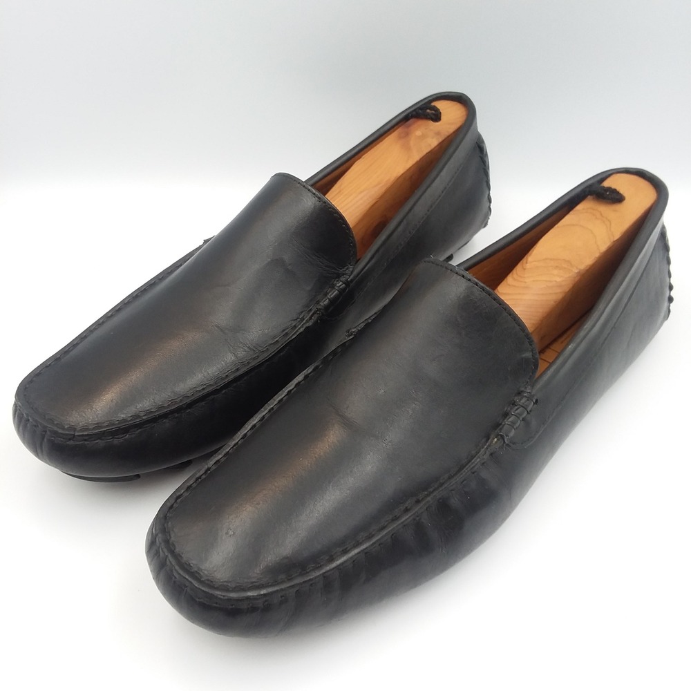Mercanti Fiorentini Relax Men's Black Leather Moc Toe Driving Loafer Shoes‎ 10M